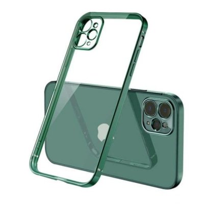iPhone 12 Mini Skal med Kameraskydd Mörkgrön Transparent
