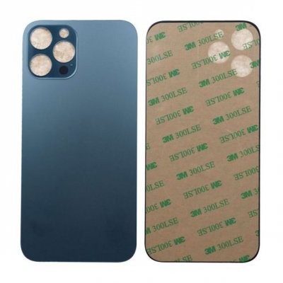 iPhone 12 Pro Baksida Glas med Självhäftande tejp Blå