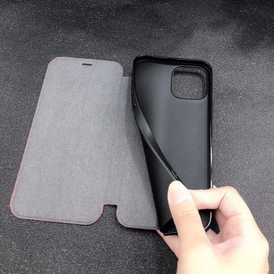 iphone 12 pro skal fodral tpu löstagbart loose case folio black svart
