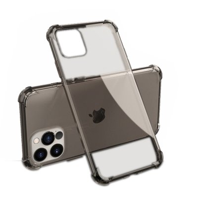 iphone 12 pro svart transparent tpu skal case shockproof stöt skydd