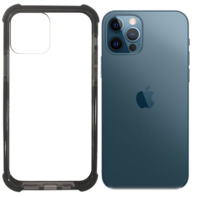 iphone 12 tpu plast genomskinlig svart skydd skal förstärkt stark extra