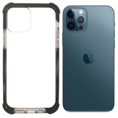 iphone 12 pro skal skydd plast svart transparent
