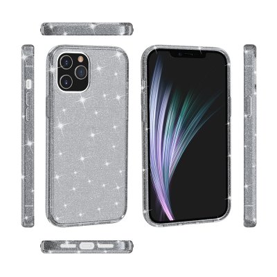 iphone 12 pro terminator tpu pc skal skydd rosa pink glitter