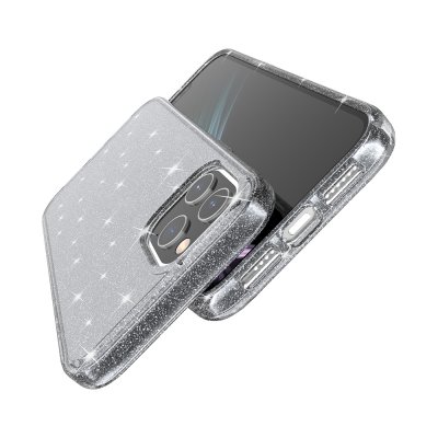 iphone 12 pro terminator tpu pc skal skydd rosa pink glitter