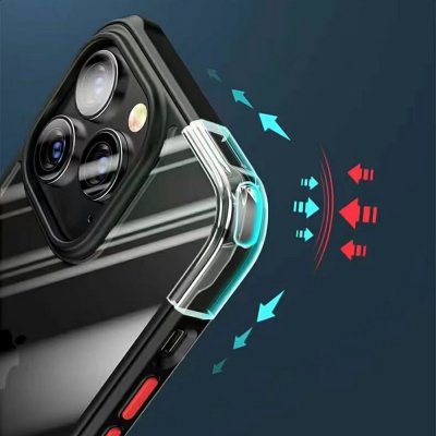 Ett grönt och gult skal till iPhone 13 mini. Stötdämpande med luftfickor. Grönt och gult i färgen.