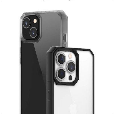 Jämförelse mellan skyddet för iPhone 13 mini och iPhone 13 Pro.