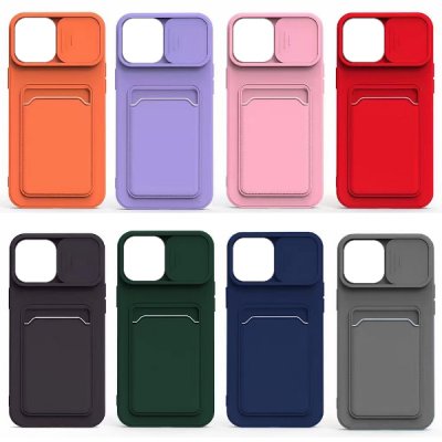 iphone 13 mini skal orange lila rosa röd grön svart blå grå med skjutbart fönster för kamera och sensor