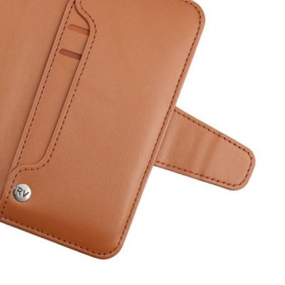 rvelon iphone 13 plånboksfodral TPU PU artificiellt läder 6st kortfack gyllenbrun färg