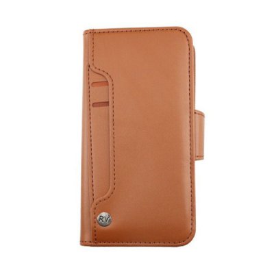 rvelon iphone 13 plånboksfodral TPU PU artificiellt läder 6st kortfack gyllenbrun färg