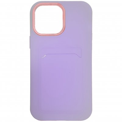 iphone 13 pro max ins lila med mörkblå kontrast. Skyddande mobilskal med kortficka. Modell: A31557