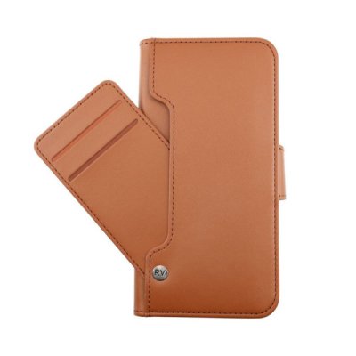 rvelon iphone 13 pro Max plånboksfodral TPU PU artificiellt läder 6st kortfack gyllenbrun