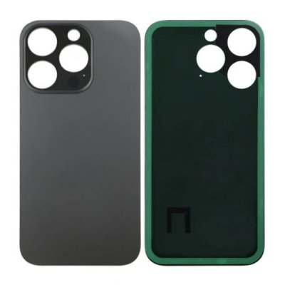 iPhone 14 Pro Baksida Glas med Självhäftande tejp Svart