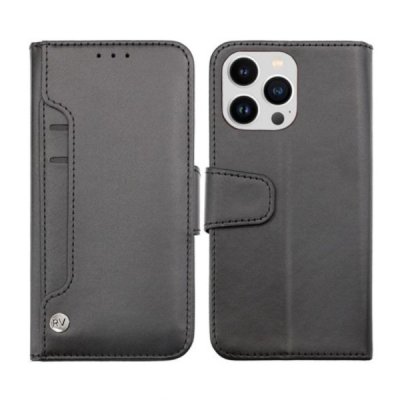 iPhone 14 Pro Max Plånboksfodral Extra Kortfack Rvelon Svart