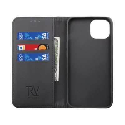 iPhone 14 Pro Max Plånboksfodral Extra Kortfack Rvelon Svart