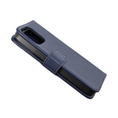 iPhone 14 Pro Max Plånboksfodral Genuint Läder Blå