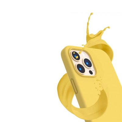 iPhone 14 Pro Max Silikonskal Rvelon MagSafe Gul