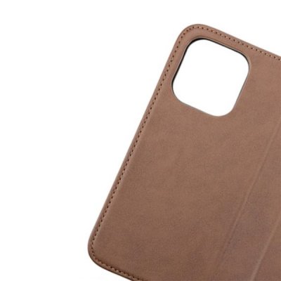 iphone 14 pro plånboksfodral genuint äkta läder rvelon 3 kortfack 1 kontantfack magnetlås brun