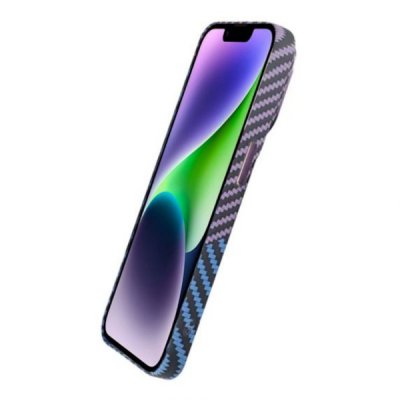iPhone 15 Mobilskal i Kolfiber Lila Blå