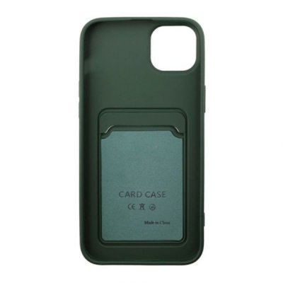 iphone 15 silikonskal med korthållare grön