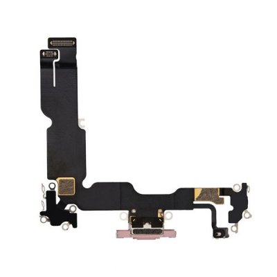 iPhone 15 Plus Laddkontakt med Flexkabel Rosa