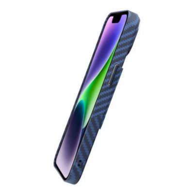 iPhone 15 Plus Mobilskal i Kolfiber Lila Blå Grå