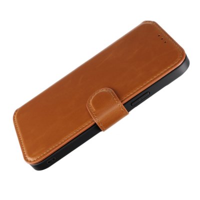 iphone 15 plus plånboksfodral med magsafe rvelon brun