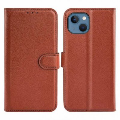 iPhone 15 Plus Plånboksfodral med stativ Brun