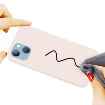 iPhone 15 Plus Silikonskal Sandrosa