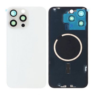 iPhone 15 Pro Max Baksida Glas med Magsafe Magnet Vit