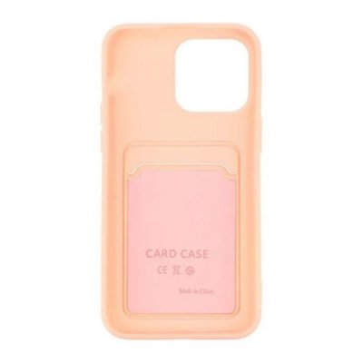 iPhone 15 Pro Max Mobilskal Silikon med Korthållare Rosa