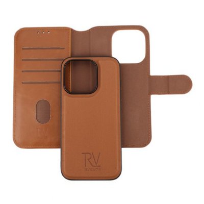 iPhone 15 Pro Plånboksfodral Magnet Rvelon Brun