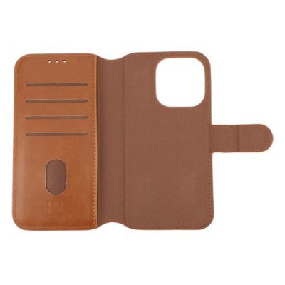 iPhone 15 Pro Plånboksfodral Magnet Rvelon Brun