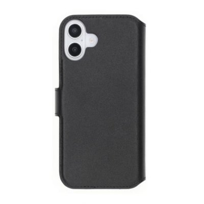 iPhone 16 Plånboksfodral Äkta Läder Rvelon Svart