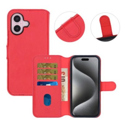iPhone 16 Plånboksfodral Rvelon Röd