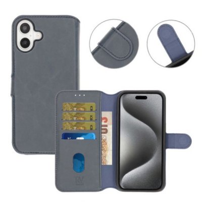 iPhone 16 Plus Plånboksfodral Magnet Rvelon Blå