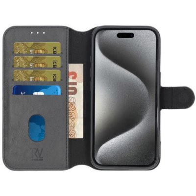 iPhone 16 Plus Plånboksfodral Magnet Rvelon Svart