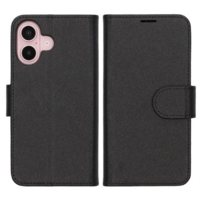 iPhone 16 Plus Plånboksfodral med Stativ Svart