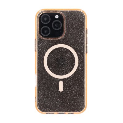 iPhone 16 Pro Max Rvelon Mobilskal TPU med MagSafe Glitter Guld