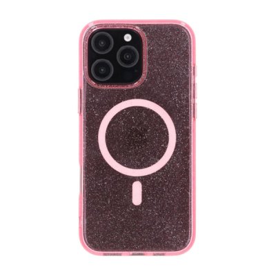 iPhone 16 Pro Max Rvelon Mobilskal TPU med MagSafe Glitter Rosa