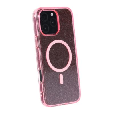 iPhone 16 Pro Max Rvelon Mobilskal TPU med MagSafe Glitter Rosa