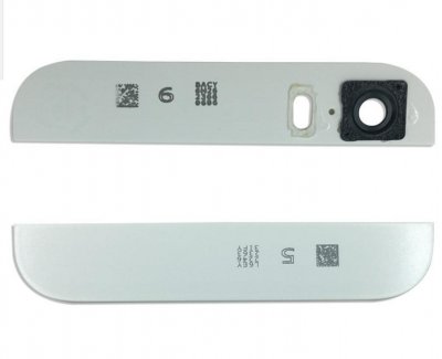 IPhone 5S/SE Övre och nedre glas för baksida - Vit