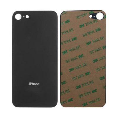 iPhone 8 Baksida Glas med Självhäftande tejp Svart