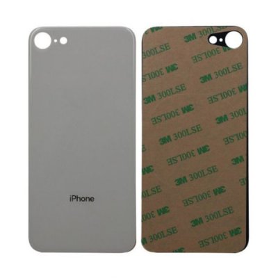iPhone 8 Baksida Glas med Självhäftande tejp Vit