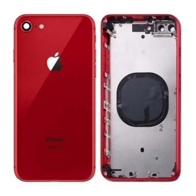 iPhone 8 Baksida med Komplett Ram OEM Original Röd