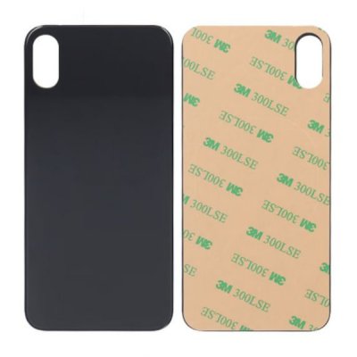 iPhone X Baksida Glas med Självhäftande tejp OEM Svart