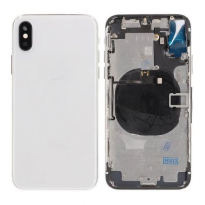iPhone X Baksida med Komplett Ram Premium Silver