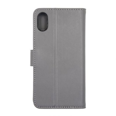 iphone x iphone xs genuint äkta läder plånboksfodral med inbyggt tpu skal magnetlås 3 kortfack 1 kontantfack grå