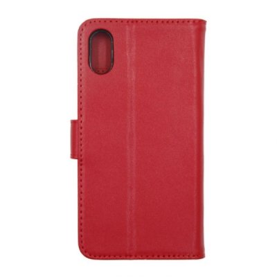 iphone x iphone xs rv rvelon plånboksfodral veganskt pu läder 6 kortfack 2 utfällbara magnetiskt lås flipstand stativ röd