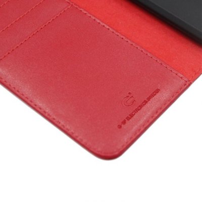 iphone x iphone xs rv rvelon plånboksfodral veganskt pu läder 6 kortfack 2 utfällbara magnetiskt lås flipstand stativ röd