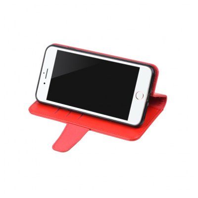 iphone x iphone xs rv rvelon plånboksfodral veganskt pu läder 6 kortfack 2 utfällbara magnetiskt lås flipstand stativ röd